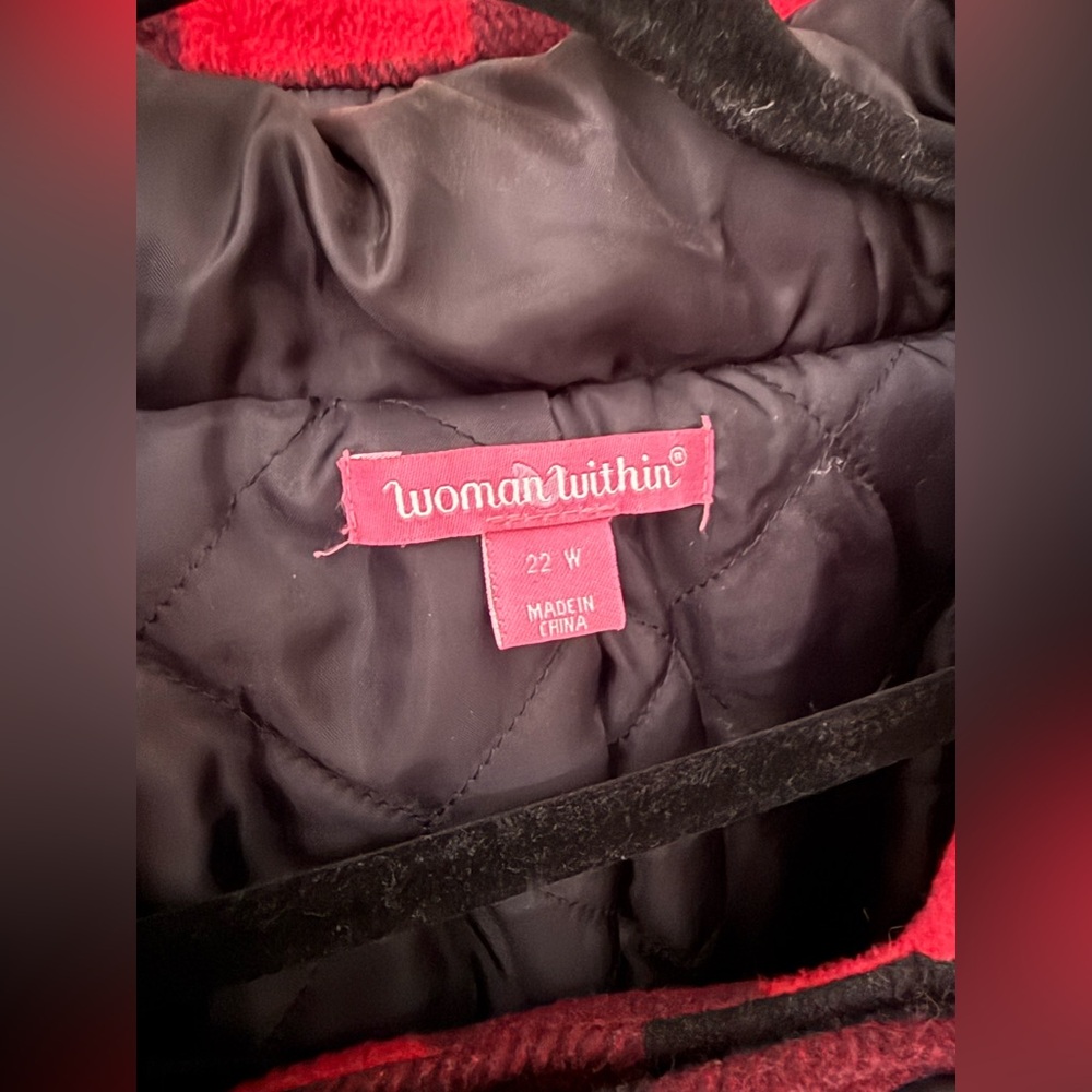 WOMAN WITHIN women’s hooded jacket/coat Sz 22W ✨ - Picture 4 of 8